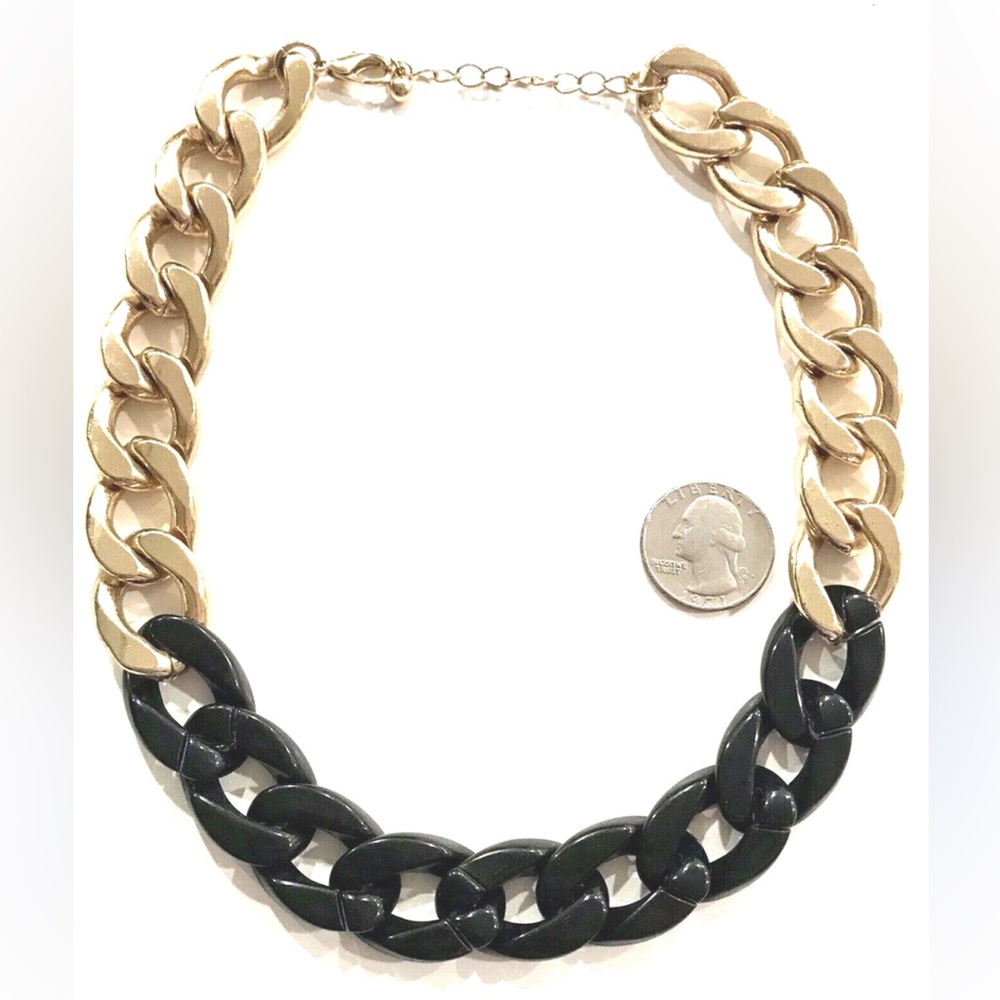 Gold and Black Chain Necklace